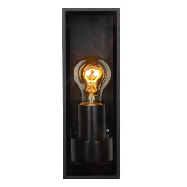 Lucide DUKAN - Wall light Indoor/Outdoor - 1xE27 - IP65 - Black - detail 1